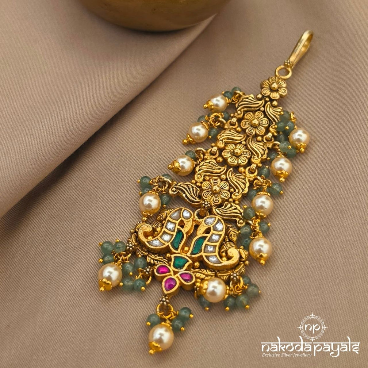 Twin Birdy Pearl Maang Tikka (Gm1334)