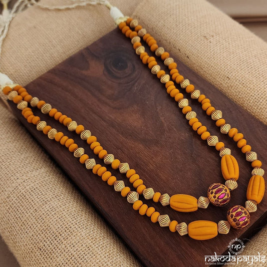 Coral Layered Ball Kundan Neckpiece (Gn9206)