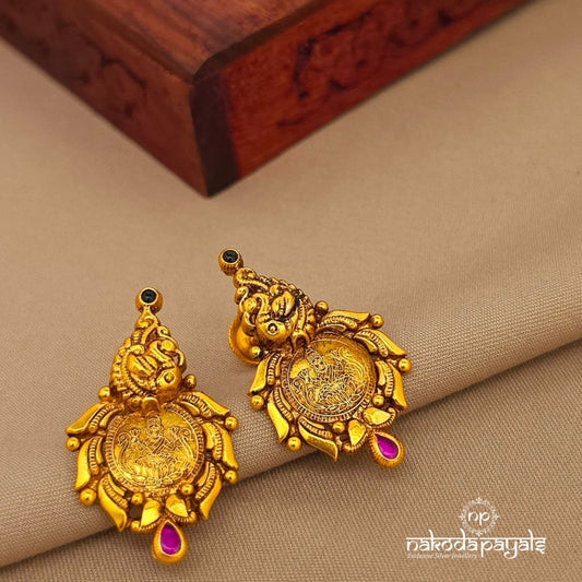 Peacock Lakshmi Coin Studs (Ge10560)