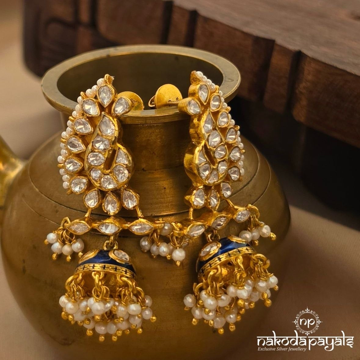 Stunning Reversible Shrinathji Meenakari Neckpiece With Earrings (Gn11013)