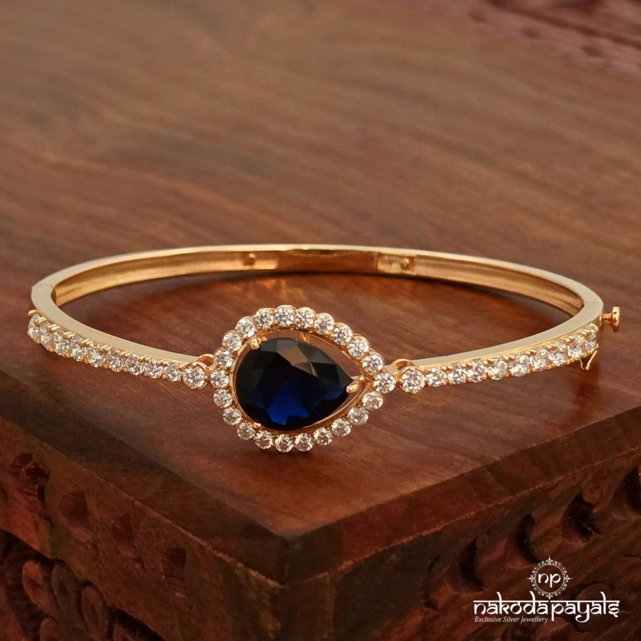 Blue Rose Gold Openable Kada (St4120)