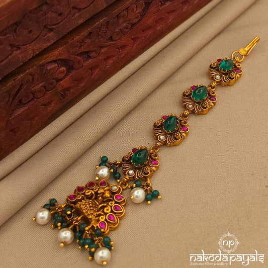 Graceful Green Kundan  Maang Tikka (Gm1231)