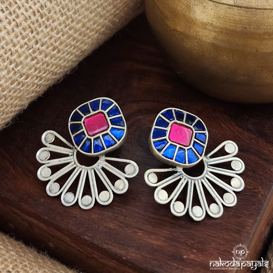 Stunning Blue Kundan Earrings (C3565)