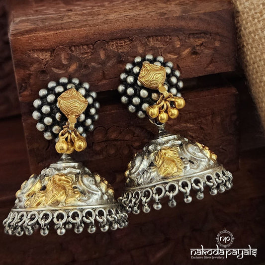 Ball Drops Dual Tone Jhumka (Dt1369)