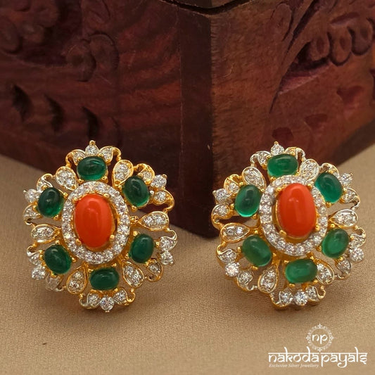 Classic Coral Studs (Ge10764)