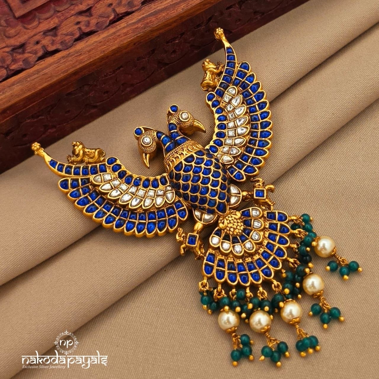 Reversible Gandaberunda Kundan Pendant (Gp2393)