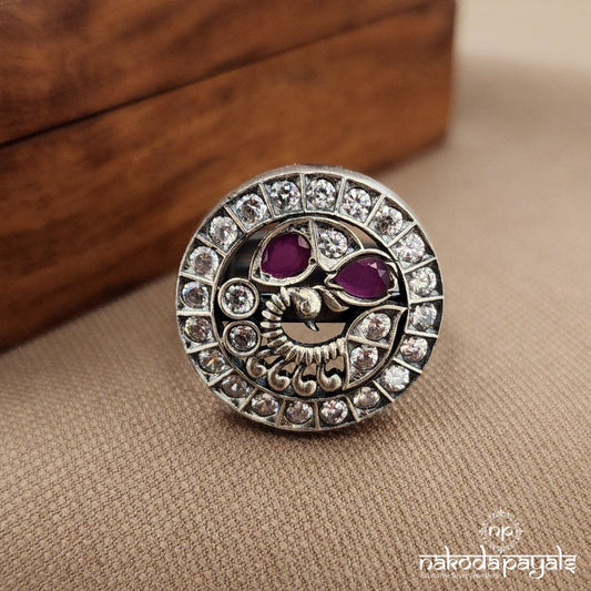 Pink Peacock Finger Ring (F2826)