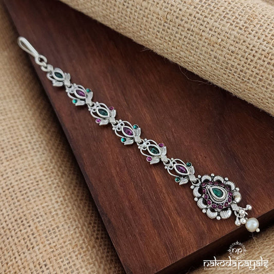 Multicoloured Pearl Drop Maang Tika (M0419)