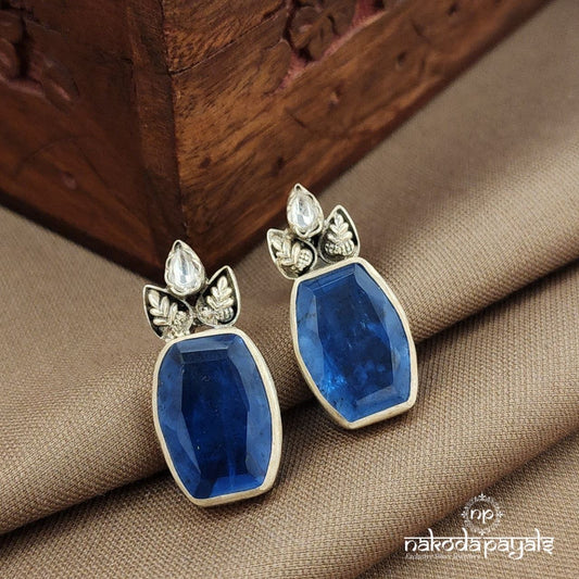Rectangular Blue Studs (S3877)
