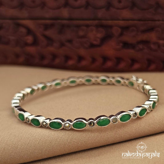 Green Dot Marcasite Kada (St4145)