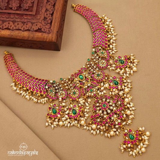 Resplendent Kundan Pearl Neckpiece (Gn10460)