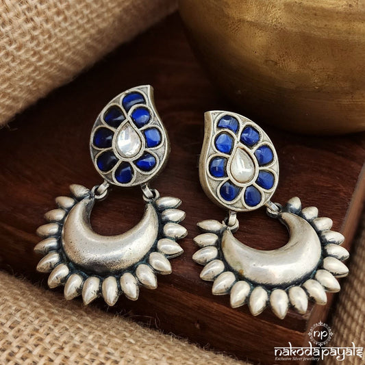 Royal Blue Kundan Chandbali (C3563)