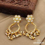 White Rose Kundan Chandbali (Ge7688)