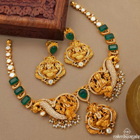 Divine Moissanite Neckpiece With Earrings (Gn10416)