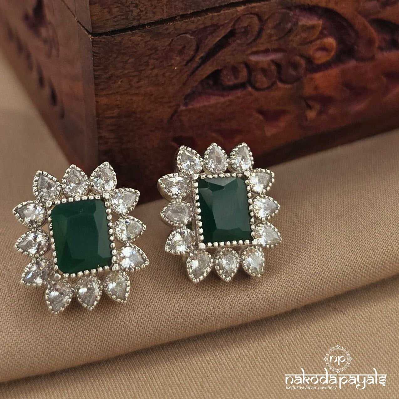 Green Square Studs (S4220)