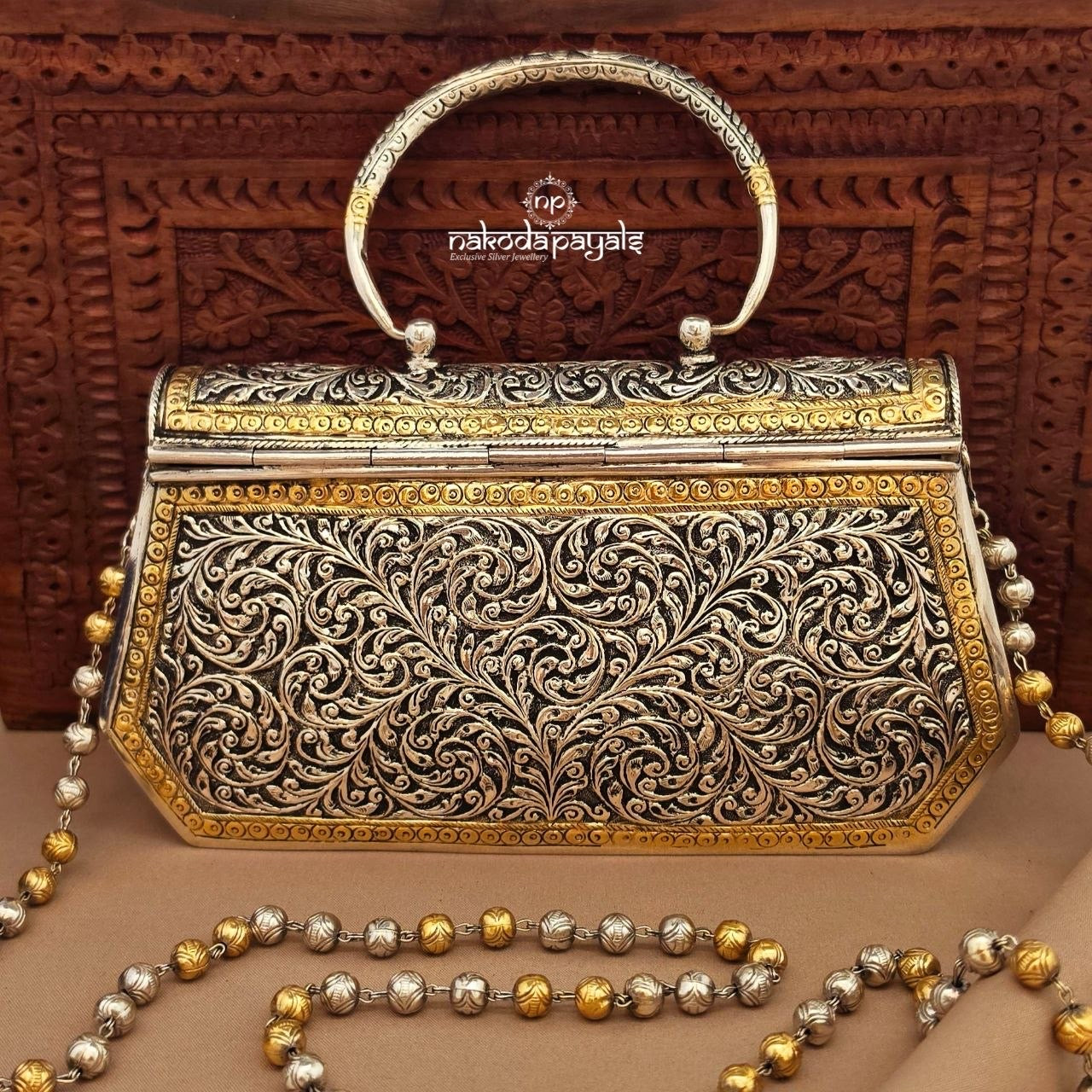 Royal Sapphire Arch Dual Tone Purse (Esa339)