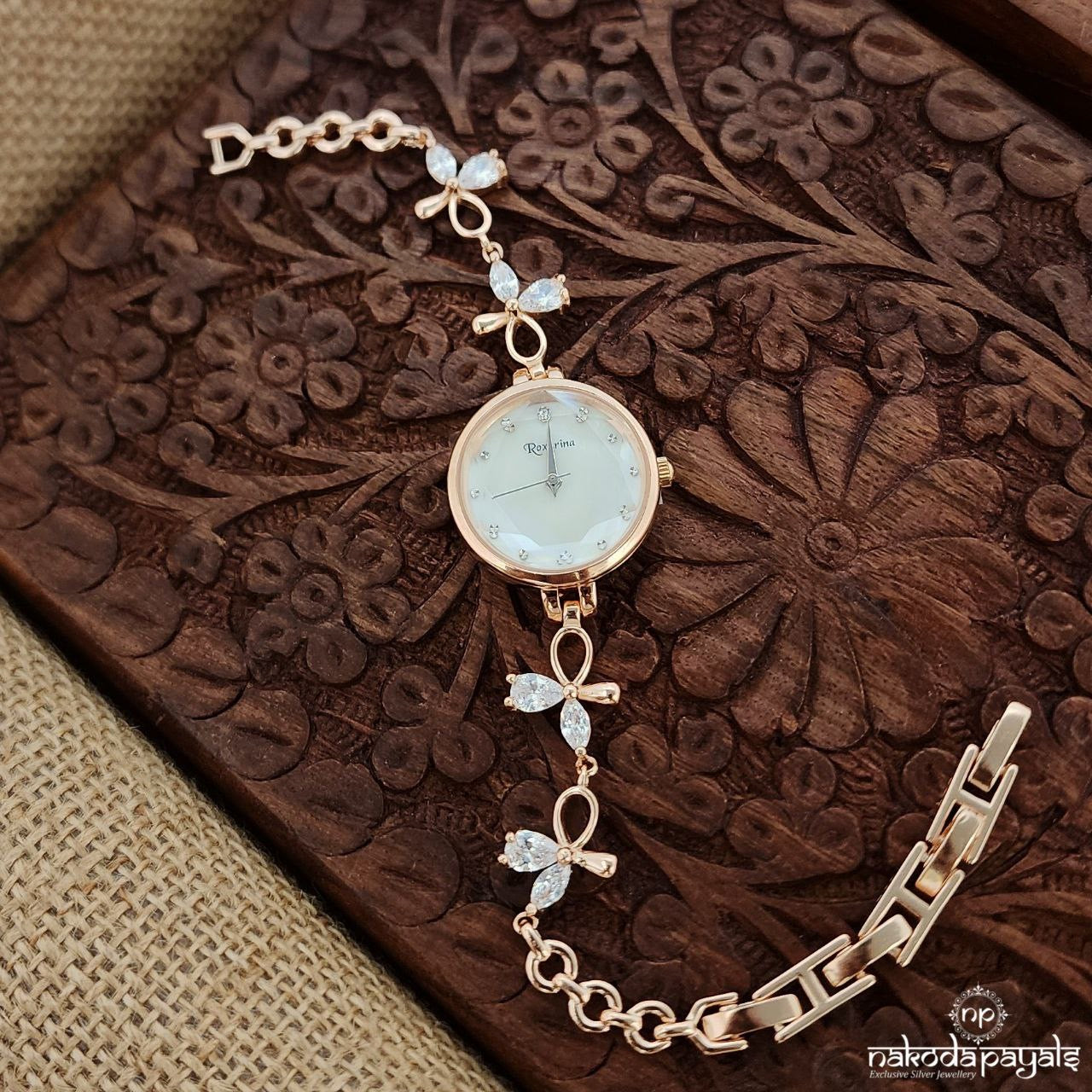 Crystal Charm Rose Gold Watch (W0258)