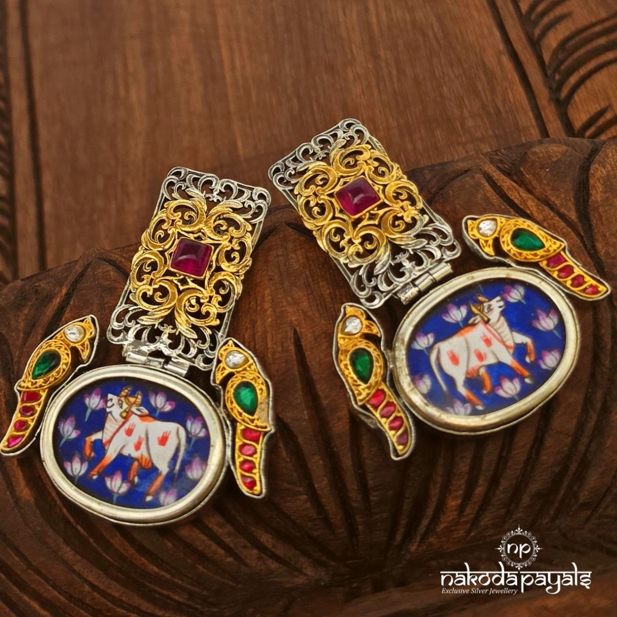 Twin Birdie Hand Painted Earrings (C4301)