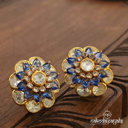Royal Blue Moissanite Studs (Ge11542)