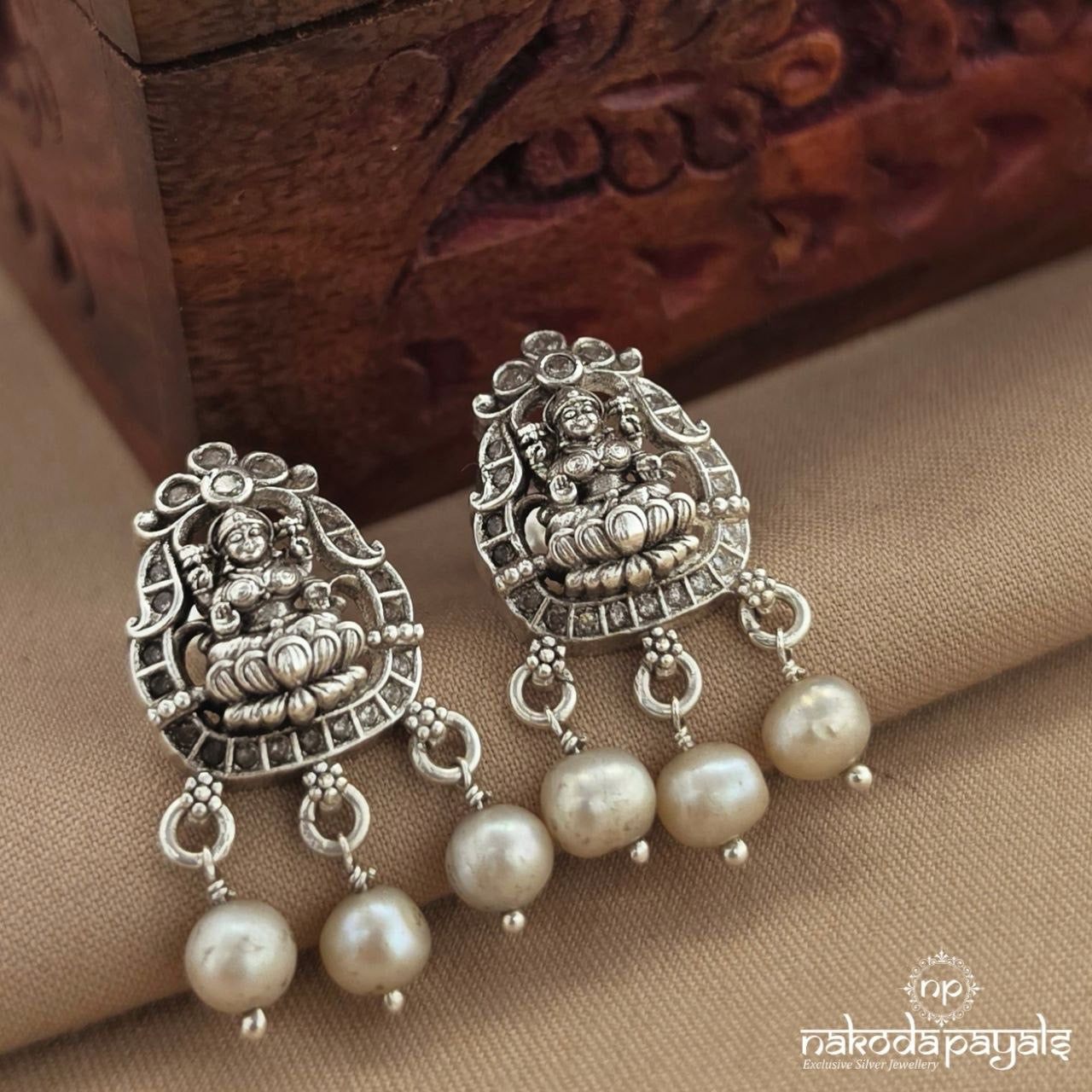 Pearl Drops Lakshmi Earrings (S4225)