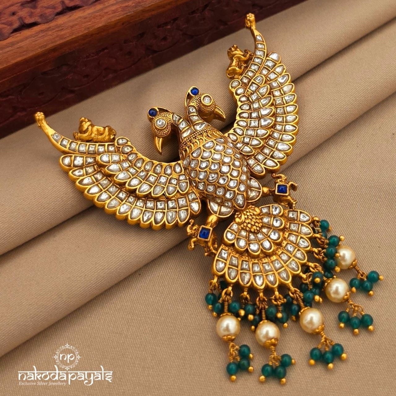 Reversible Gandaberunda Kundan Pendant (Gp2393)