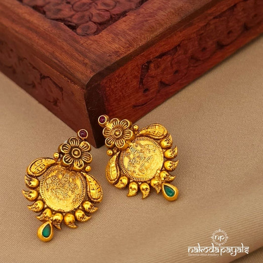 Coined Floral Earrings (Ge10561)