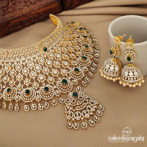 Grandeur Glitzy Choker With Earrings (Gn7230)