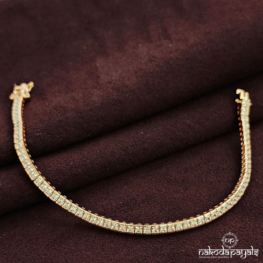 Rose Gold Squarish CZ  Bracelet (St3745)