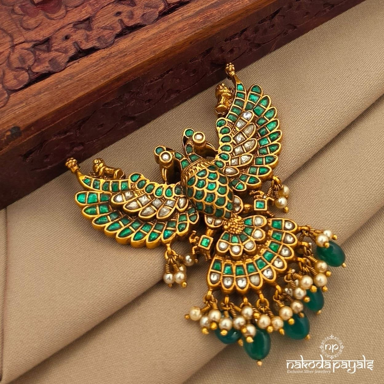 Reversible Gandaberunda Kundan Pendant (Gp2391)