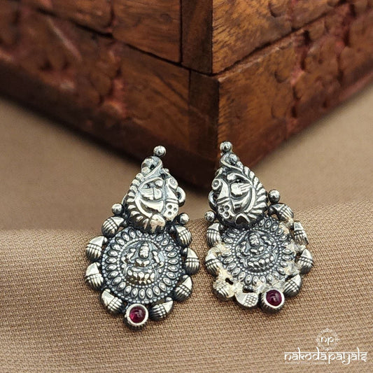 Peacock Lakshmi Coin Studs (S3779)