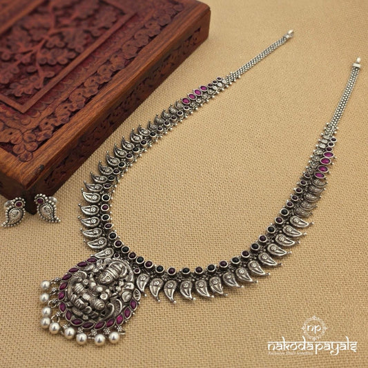 Stunning Leafy Neckpiece With Earrings (N12049)