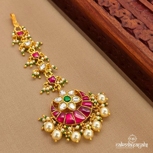 Pearly Pink Kundan Maang Tika (Gm1201)