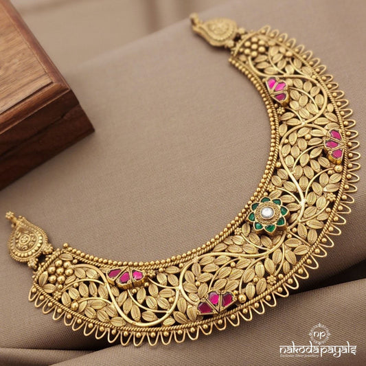 Royal Leafy Kundan Neckpiece (Gn9226)