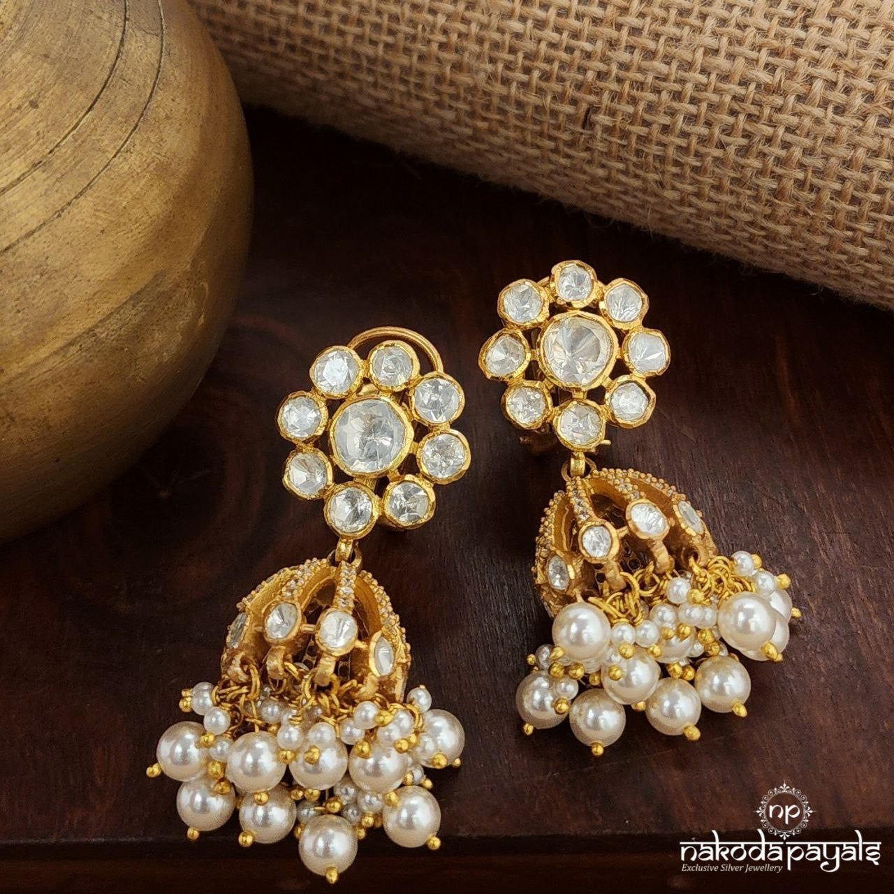 Regal Spark Moissanite Jhumka (Ge9635)