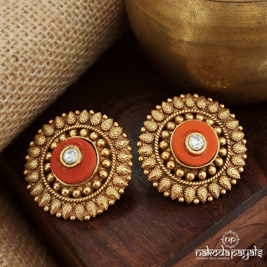 Big Coral Studs (Ge9671)