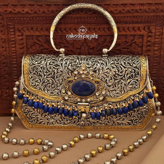 Royal Sapphire Arch Dual Tone Purse (Esa339)