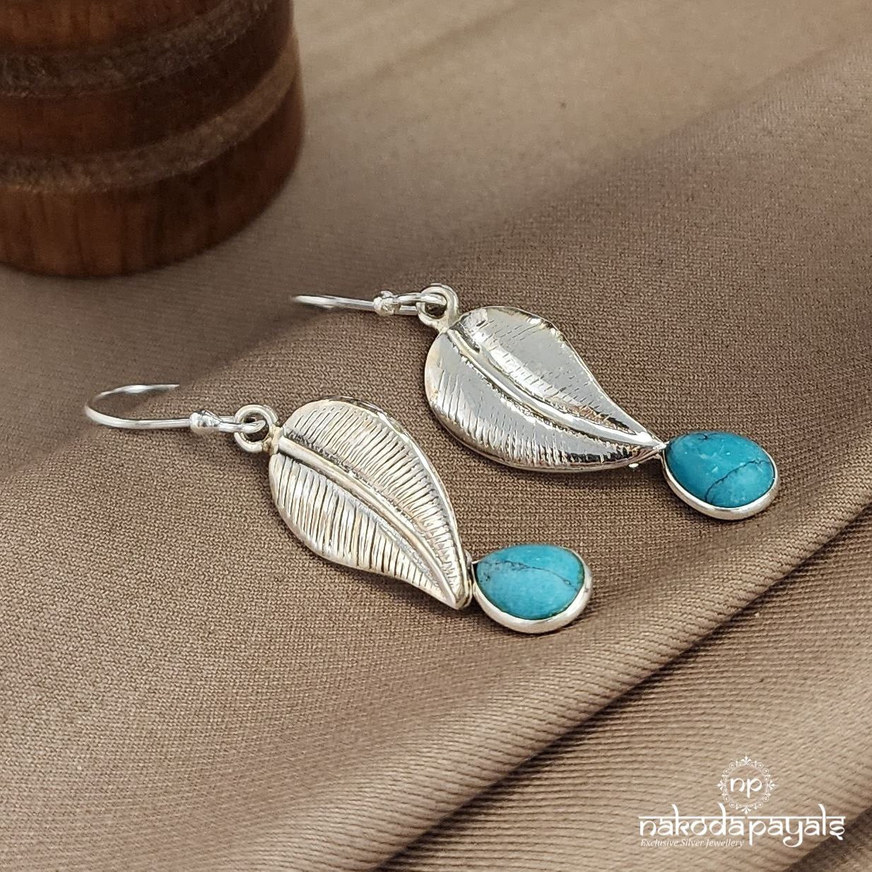 Leaf Turquoise Drop Earrings (H2148)
