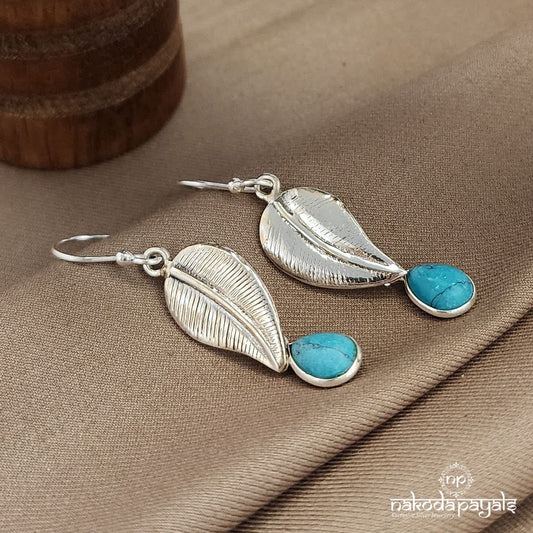 Leaf Turquoise Drop Earrings (H2148)