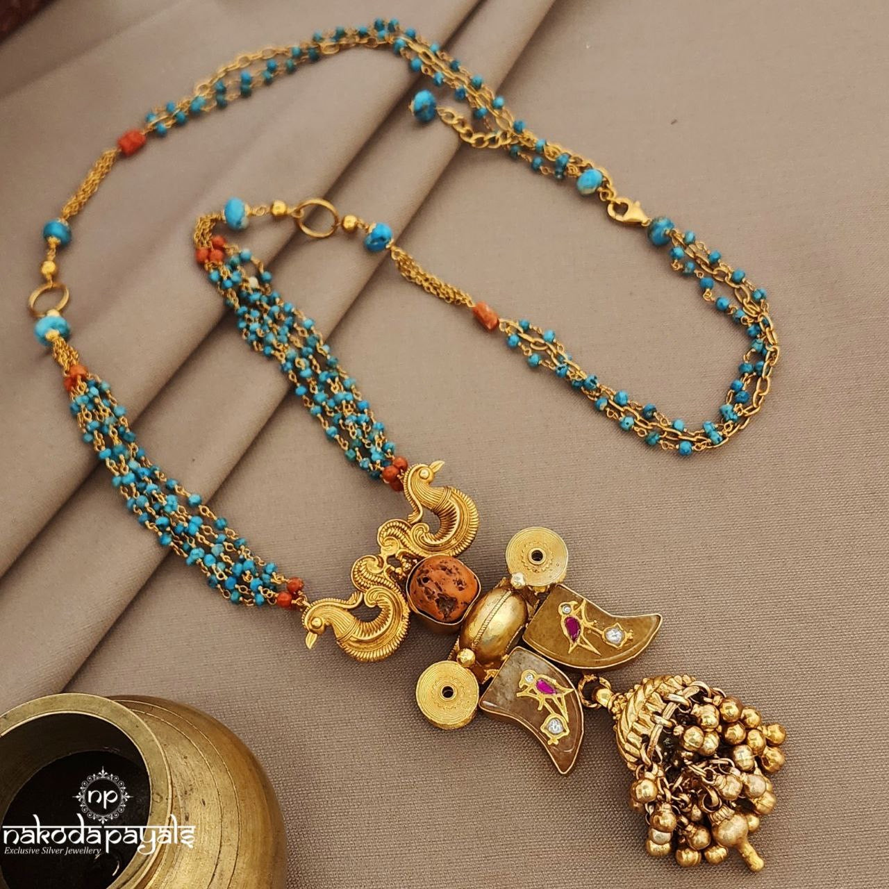 Turquoise Coral Puligore Neckpiece (Gn9599)