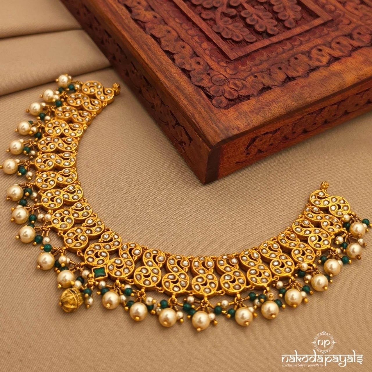 Reversible Peacock Kundan Neckpiece (Gn10409)