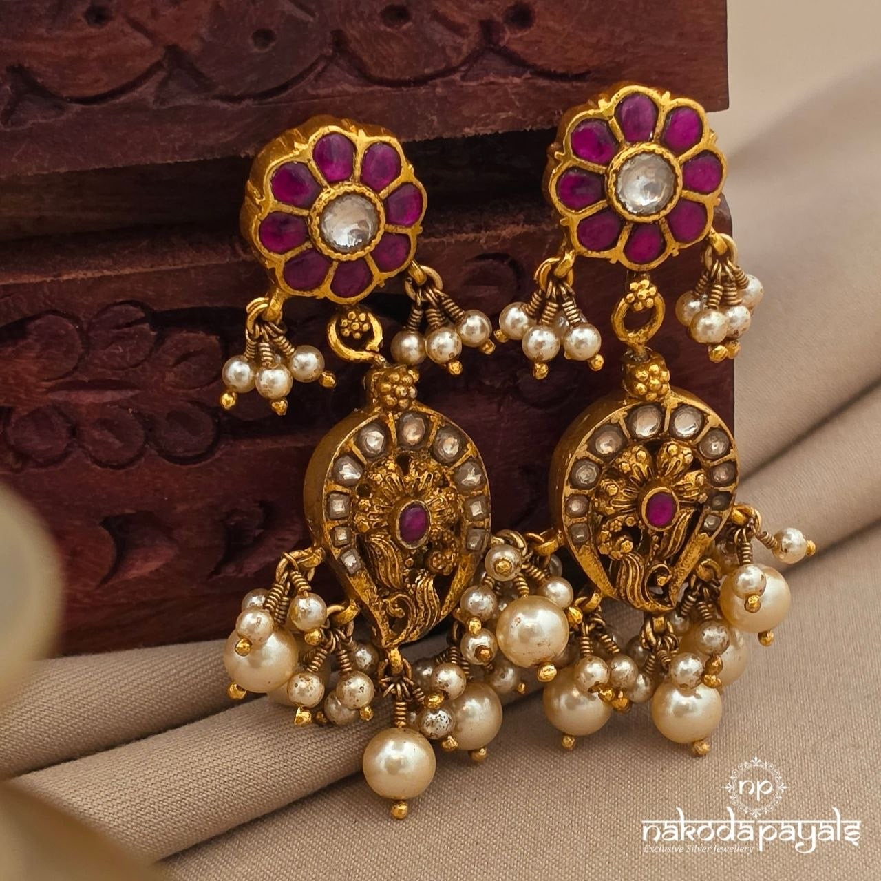 Reversible Kundan Earrings (Ge10921)