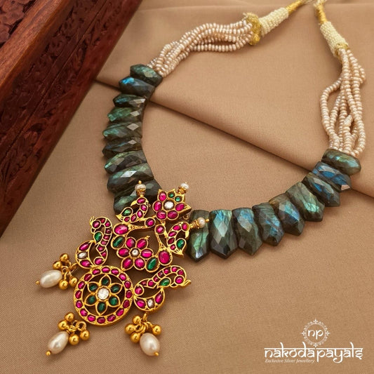 Unique Pearl Drops Kundan Neckpiece (Gn10233)