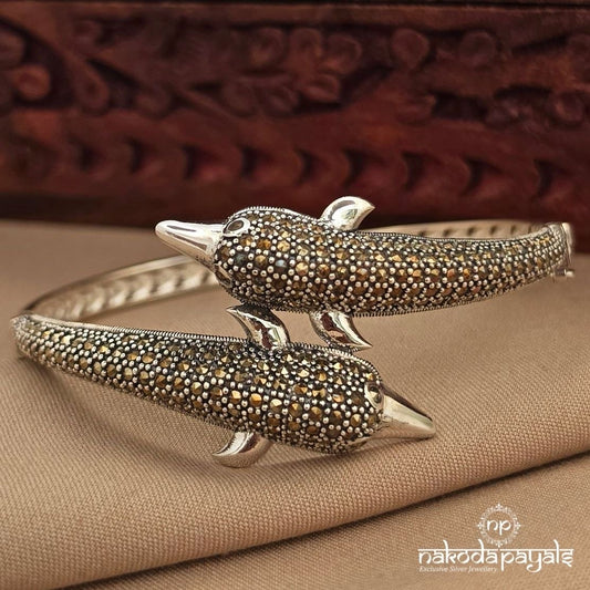 Dolphin Marcasite Openable Kada (St4126)