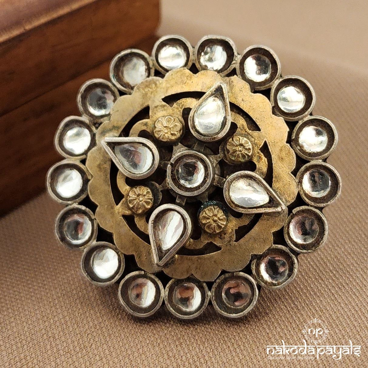 Tribal Charm Dual Tone Finger Ring (F2797)