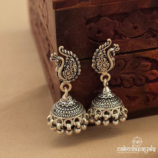 Peacock Oxidised Jhumka (J1807)