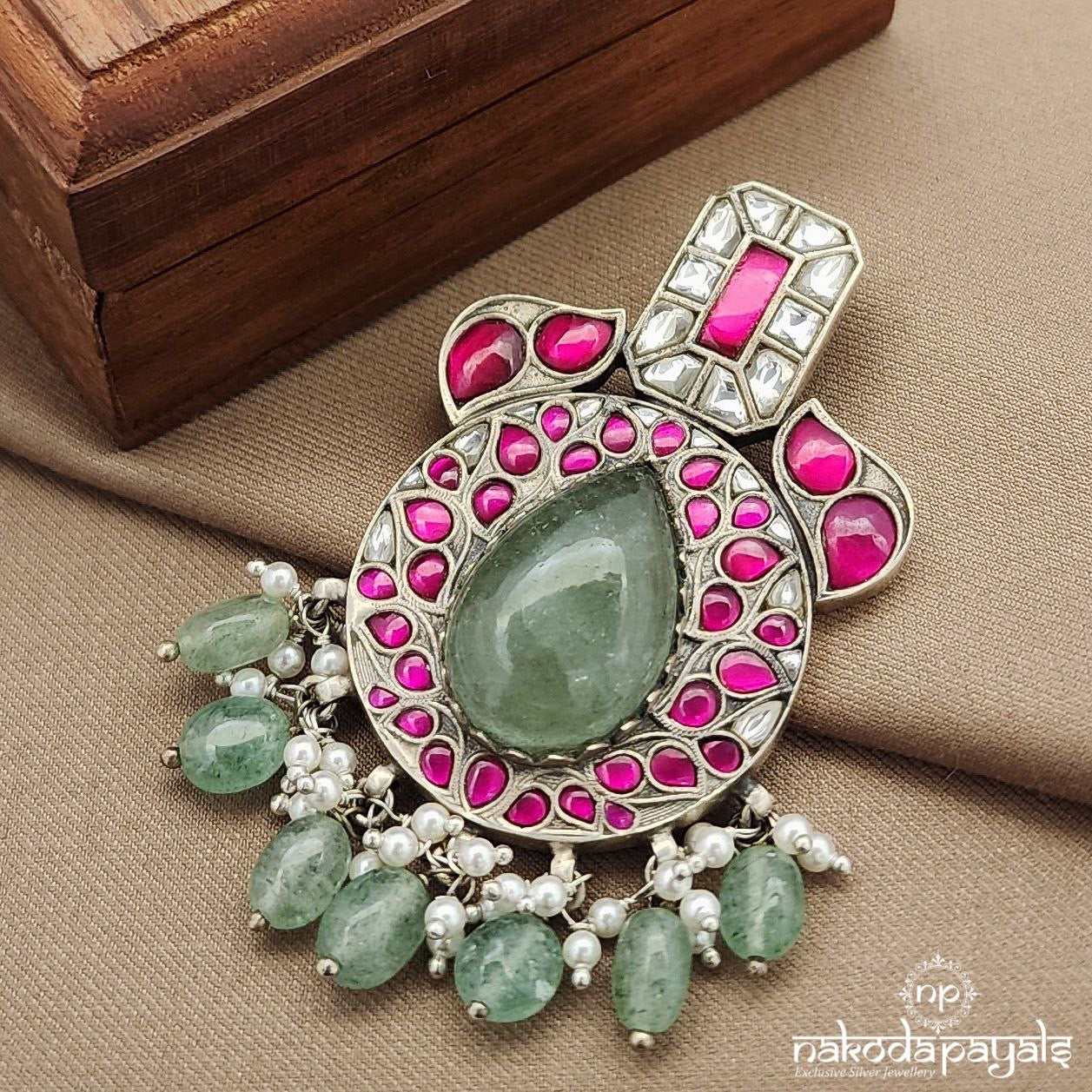 Gulmohar Drop Kundan Pendant (P2471)