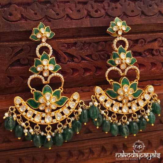 Gracious Green Moissanite Chandbali (Ge11288)