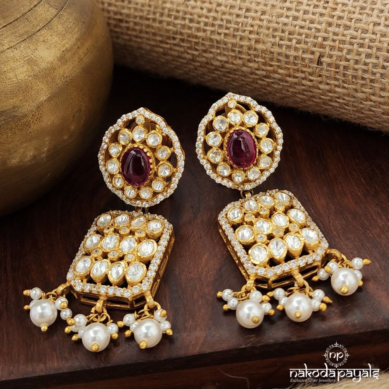 Rose Blush Moissanite Earrings (Ge9627)