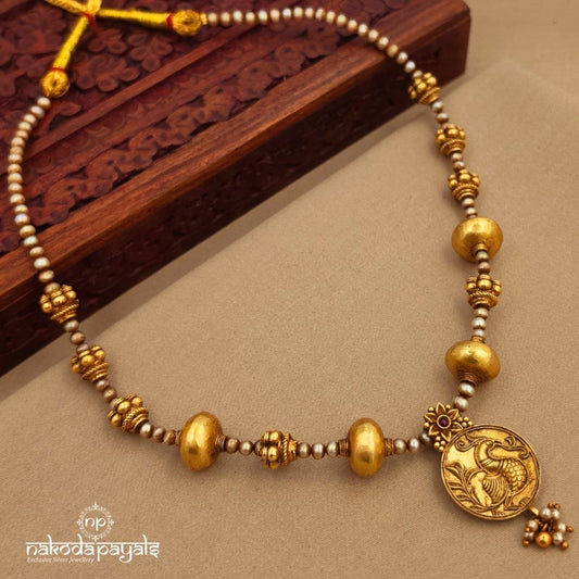 Peacock Motif Ball Neckpiece (Gn10309)