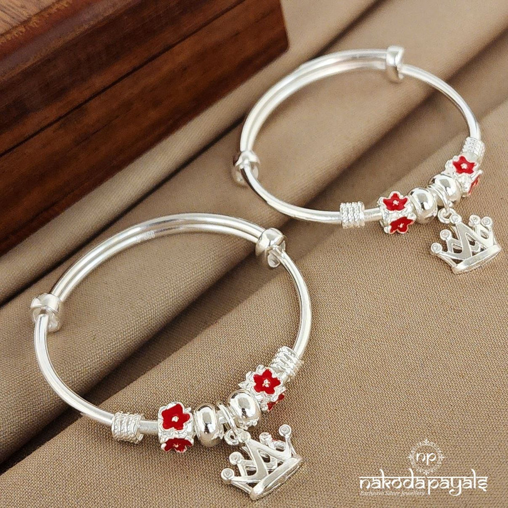 Crown Charm Baby Kada Pair (ka9123)